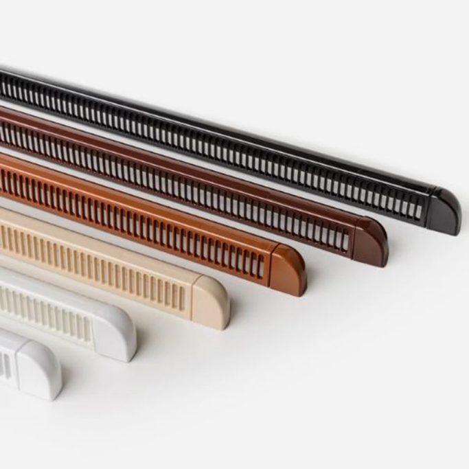 Trickle Ventilation Various wood and plastic skirting boards in different colours and finishes.